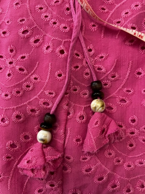 Dress Forum Los Angeles Pink Eyelet Mini Dress - Size L - Picture 9 of 14